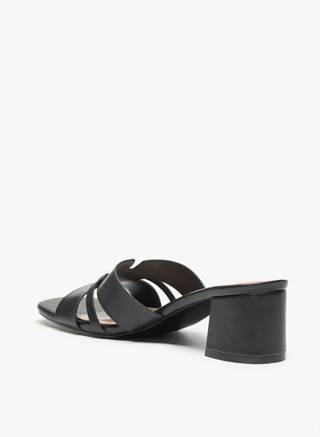 Flora Bella By Shoexpress Solid Slip-On Sandals with Block Heels  - Image 2