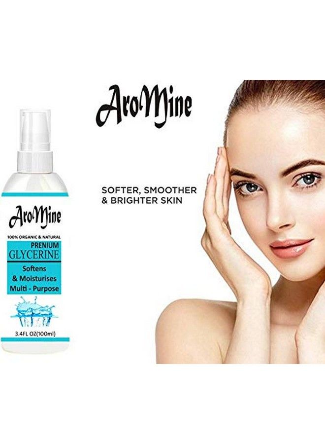 Aromine ماء الورد العضوي والجلسرين للتونر ومنظف للأغراض المغذية والمنعشة (100 مل) عبوة من زجاجتين (200 مل) - Image 3