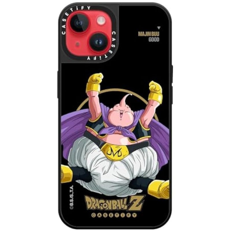 Casetify Mirror iPhone 14 Case 【Dragon Ball Colab/Reflective / 4.9ft Drop Protection/Magsafe】 - Majin Buu Good - Silver on Black - Image 5