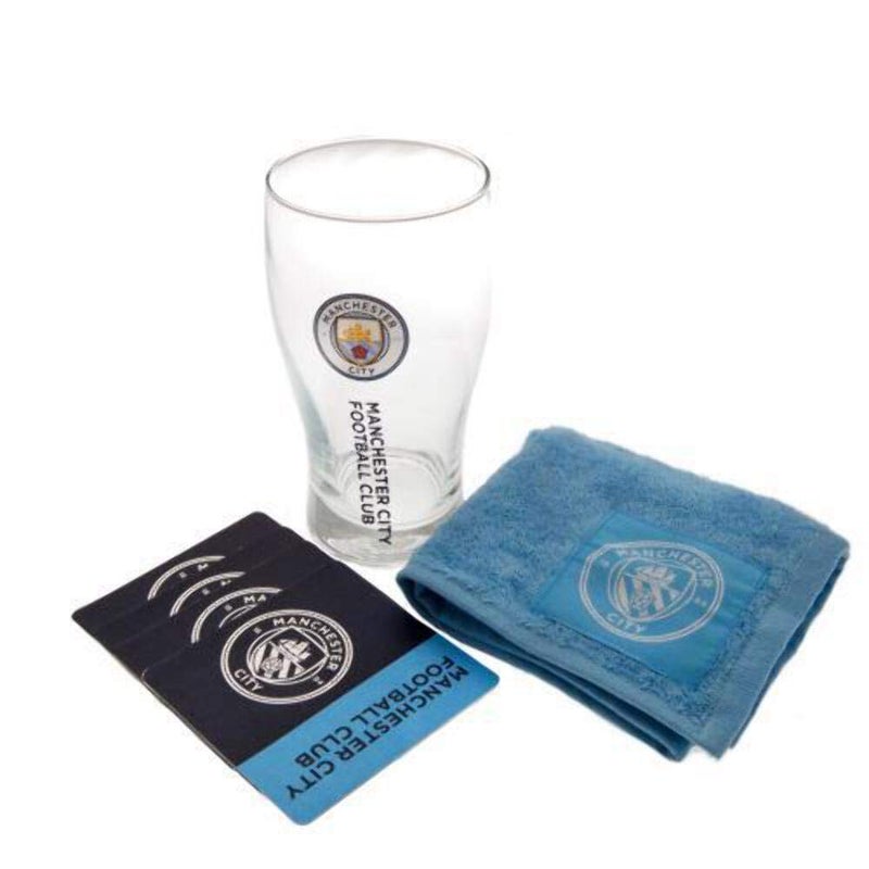 Manchester City FC MANCHESTER CITY Wordmark Glass Mini Bar Set  MultiColour 