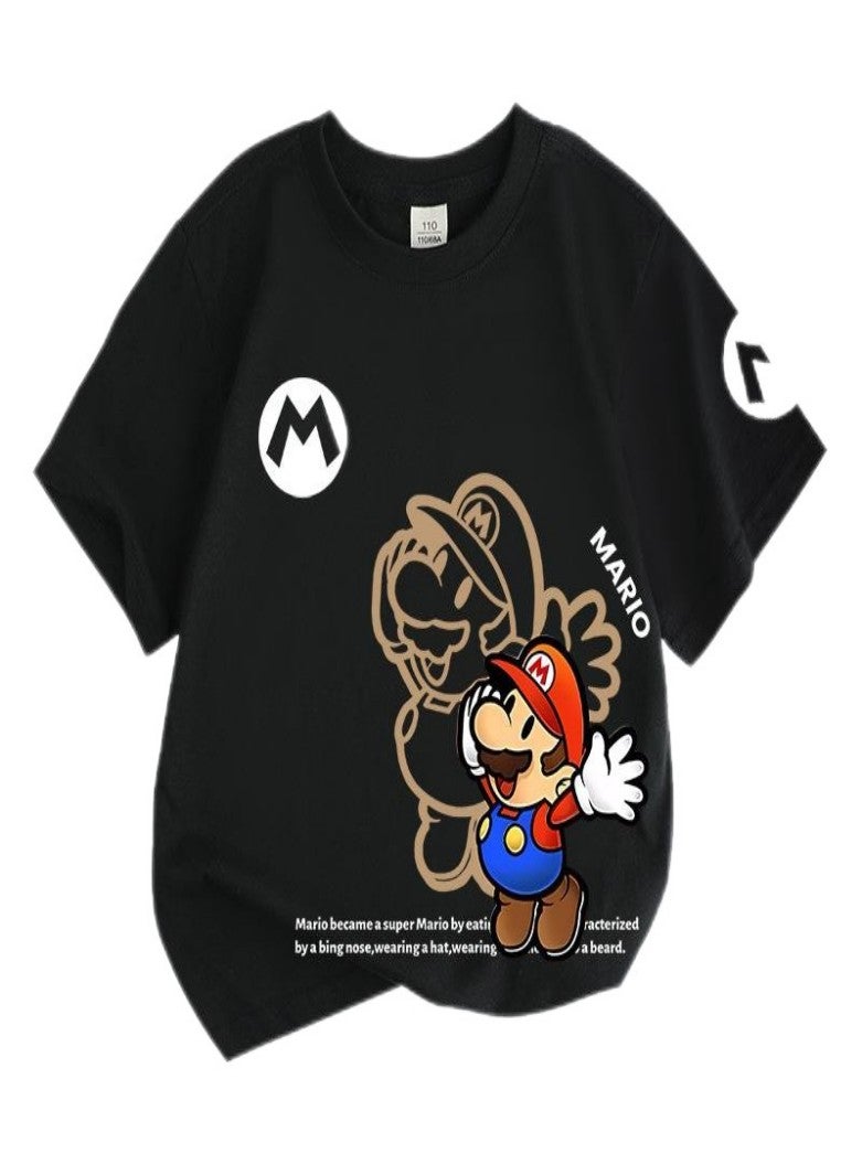 Mario Unisex Short Sleeve Stylish Top TShirt cotton Tee for Boys Girls Kid Children - Image 1