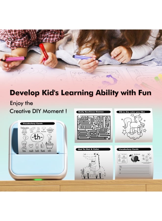 Smart Mistake-Correction Thermal Printer – Mini Bluetooth Label & Pocket Photo Printer, Ink-Free, HD Printing, OCR Text Recognition, Note & Homework Organizer, Compatible with iOS & Android, Pink - Image 3