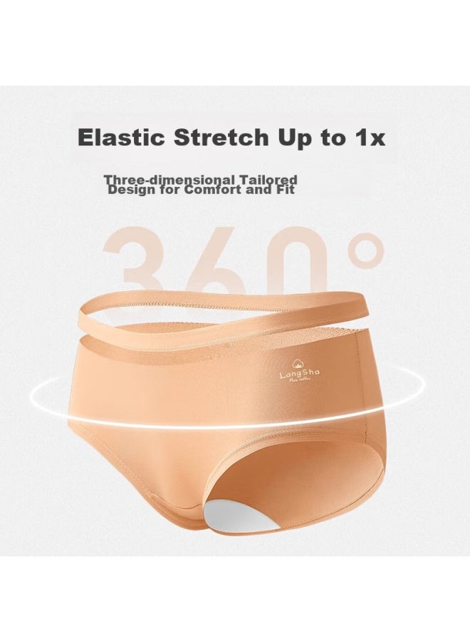 Langsha Women's Underwear, Pure Cotton, Antibacterial Crotch, Class A, Baby Cotton, 7a Grade Antibacterial, Mid-rise, Women's Triangle Panties, Underpants, 3-pack