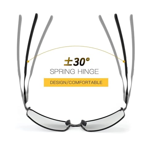 Karsaer Men's Polarised Sunglasses Driving Cycling Sports Glasses for Men Sunglasses for Men Stylish E1030, 65, Black - Image 3