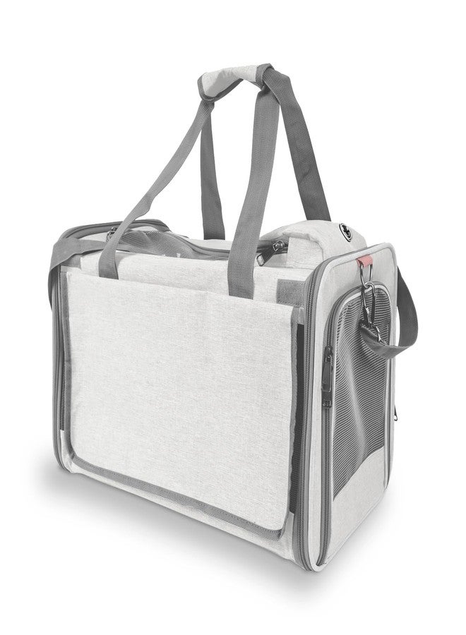 GAPZER Pet Carrier for Large Cat Soft-Sided Animal Traveling Bag for Medium Cat up to 20lbs / Washable Small Dog Puppy 10 lbs Crate Case with Privacy Curtains for Home Outdoor Travel Beige White - Image 4