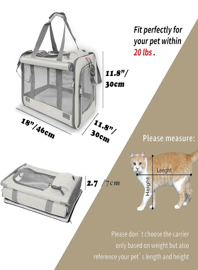 GAPZER Pet Carrier for Large Cat Soft-Sided Animal Traveling Bag for Medium Cat up to 20lbs / Washable Small Dog Puppy 10 lbs Crate Case with Privacy Curtains for Home Outdoor Travel Beige White - Image 2