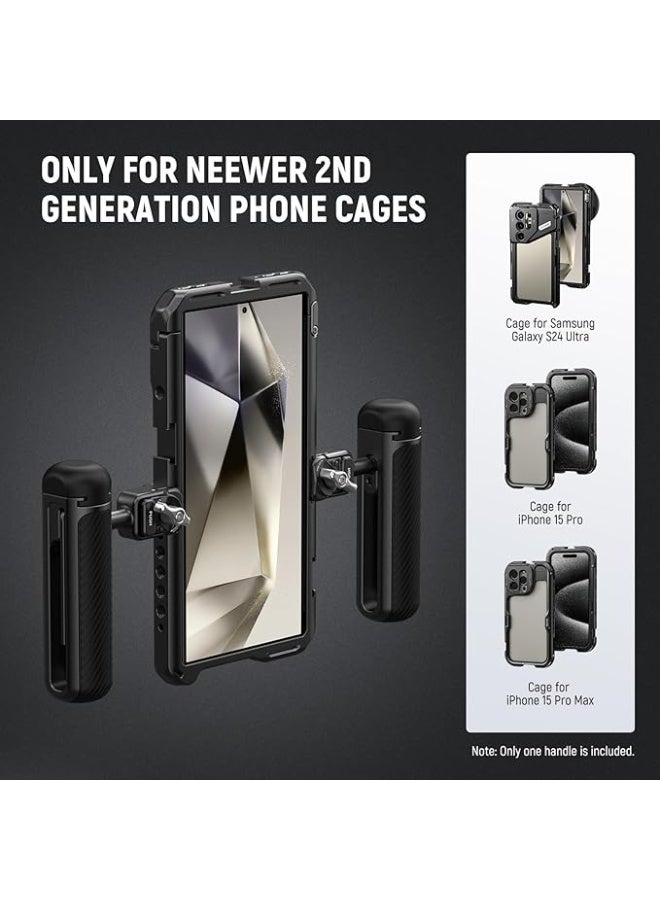 NEEWER Quick Release Side Handle for Phone Cage PA073 PA074 for iPhone 16 Pro/16 Pro Max, PA042 for Samsung S24 Ultra, with Covered Cold Shoe, Anti Off Pin, Silver Lock, PA045S - Image 2