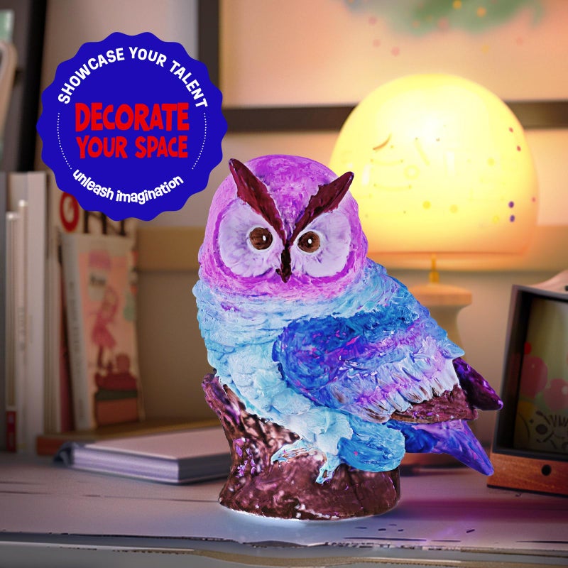 LAOESE Paint Your Own Owl Lamp Kit, Art Supplies Arts & Crafts Kit, Painting kit for Kids 6-12, Arts and Crafts for Kids Ages 8-12, Toys Girls Boy Birthday Gift Ages 3 4 5 6 7 8 9 10 11 12+ - Image 4