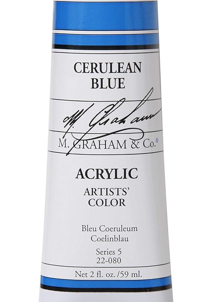M. Graham & Co. 2-Ounce Tube Acrylic Paint in Cerulean Blue - Artist Quality - Image 1