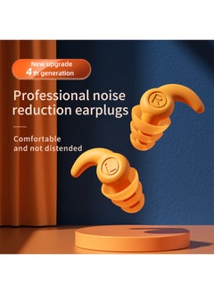 Aurafly 2 Pairs Soundproof Earplugs, Ear Plugs for Sleeping, Reusable Silent Anti-Noise Dormitory Nap, with 40dB Highest NRR Airplanes Swimming Concerts Travel(black+orange color)  - Image 2