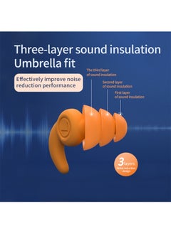 Aurafly 2 Pairs Soundproof Earplugs, Ear Plugs for Sleeping, Reusable Silent Anti-Noise Dormitory Nap, with 40dB Highest NRR Airplanes Swimming Concerts Travel(black+orange color)  - Image 3