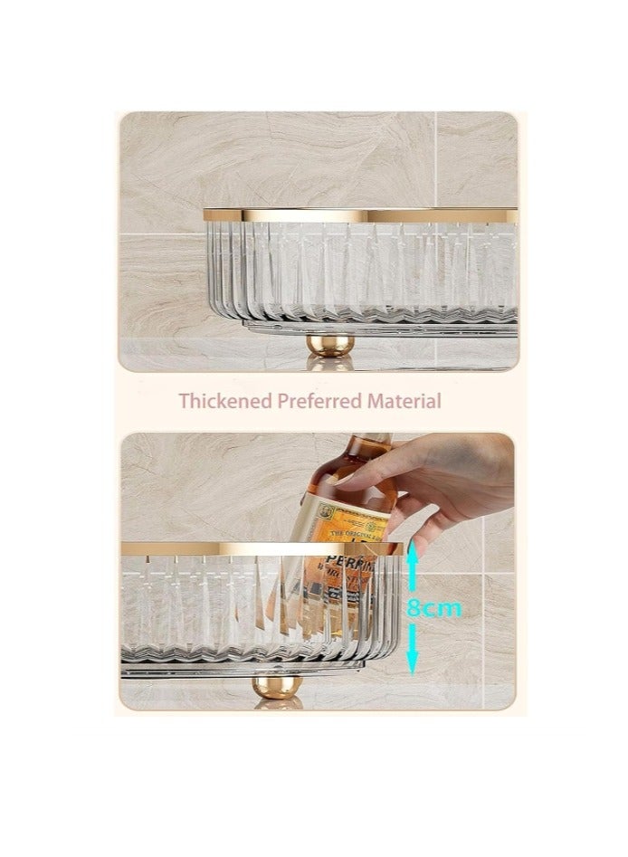 الواحة-TH رف توابل دوار 360 درجة، منظم رف توابل دوار لمستحضرات التجميل، منظم رف توابل دوار لخزانة المطبخ، منظم رف توابل دوار لخزانة المؤن - Image 2