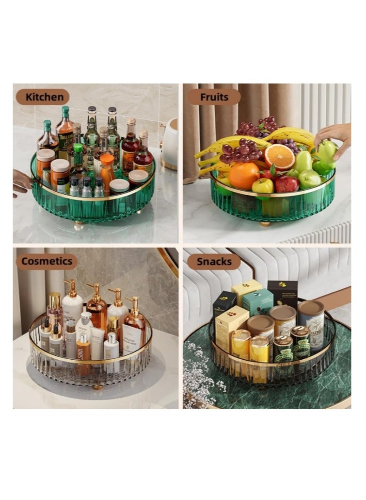 الواحة-TH رف توابل دوار 360 درجة، منظم رف توابل دوار لمستحضرات التجميل، منظم رف توابل دوار لخزانة المطبخ، منظم رف توابل دوار لخزانة المؤن - Image 4