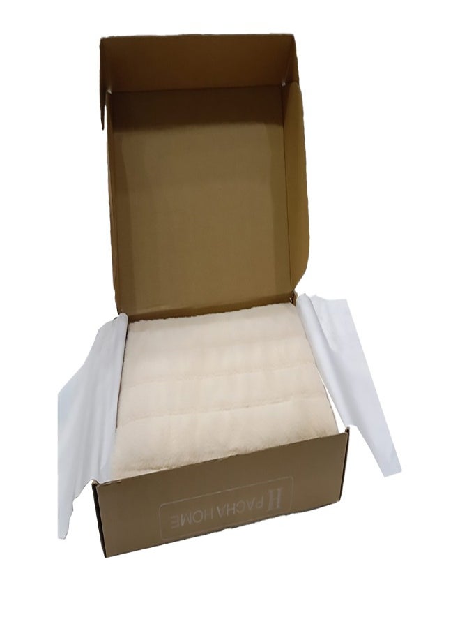 PACHA HOME Fur Throw 2 layers 130x170, Perfect match for cold days on the couch - Color: Cream.  - Image 5