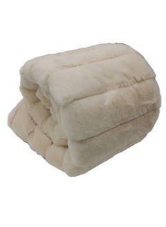 PACHA HOME Fur Throw 2 layers 130x170, Perfect match for cold days on the couch - Color: Cream.  - Image 5