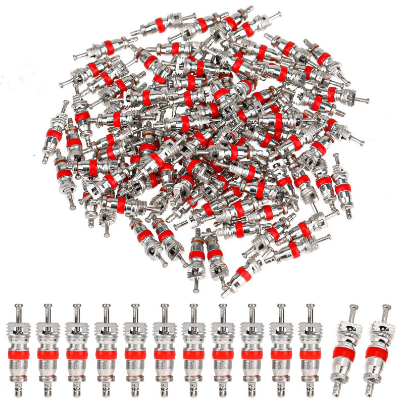 100pcs Valve Stem Core Replacement Kit Premium Tyre Tire Valve Cores Tire Valve Stems Standard Valve Core Universal Tire Valve Core for Most Models of Cars Trucks Motorcycles and Bicycles