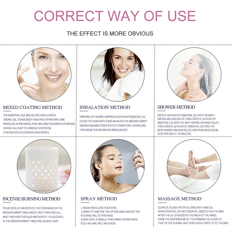 Acne Treatment: 8 Multicolor Bottles With Natural Plant Extract - Gentle Mild Pro Formula Skin Moisturizing for Sensitive Skin Care, Spa Massage, Better Sleep & Stress Relief - Image 5