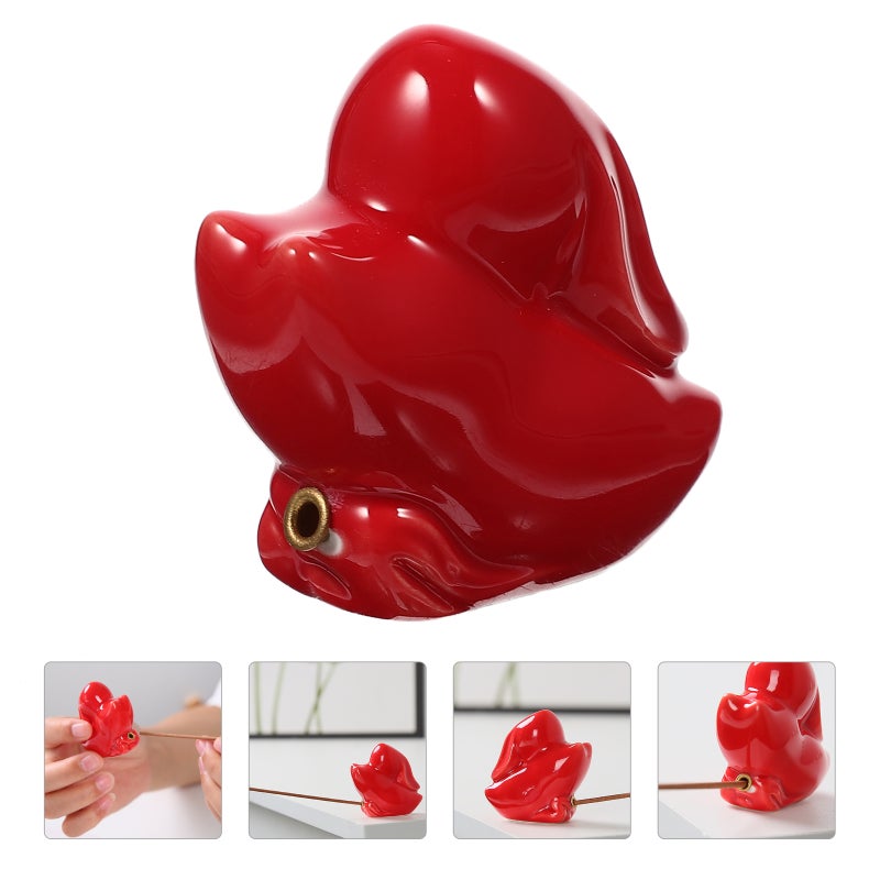 2pcs Loveliness Incense Stick Holder White Porcelain Handicraft Incense Burner Cartoon Tea Pet - Image 2