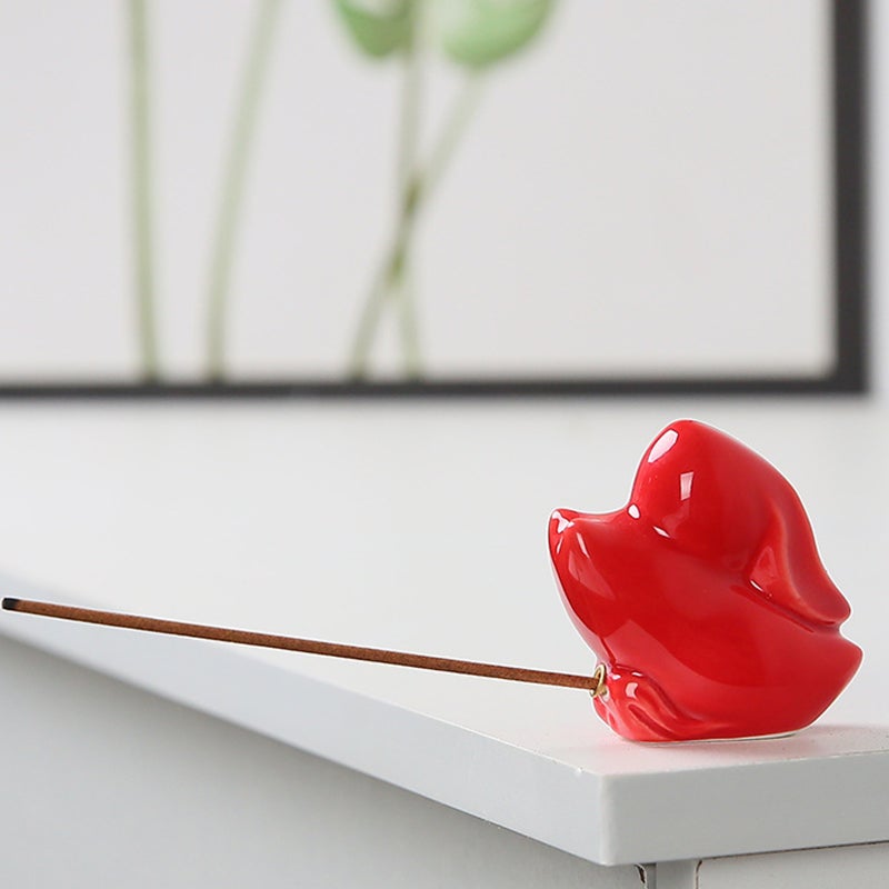 2pcs Loveliness Incense Stick Holder White Porcelain Handicraft Incense Burner Cartoon Tea Pet - Image 3