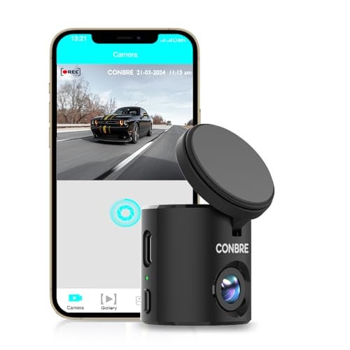 Conbre Blackbox 2MP Wide Angel Full HD Dash Car Dash Camera | 360 Rotatable | Super Capacitor | WiFi | Emergency Recording | Easy DIY Set Up | Upto 256GB SD Card (Jet Black) - Image 1