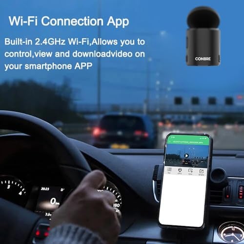 Conbre Blackbox 2MP Wide Angel Full HD Dash Car Dash Camera | 360 Rotatable | Super Capacitor | WiFi | Emergency Recording | Easy DIY Set Up | Upto 256GB SD Card (Jet Black) - Image 2