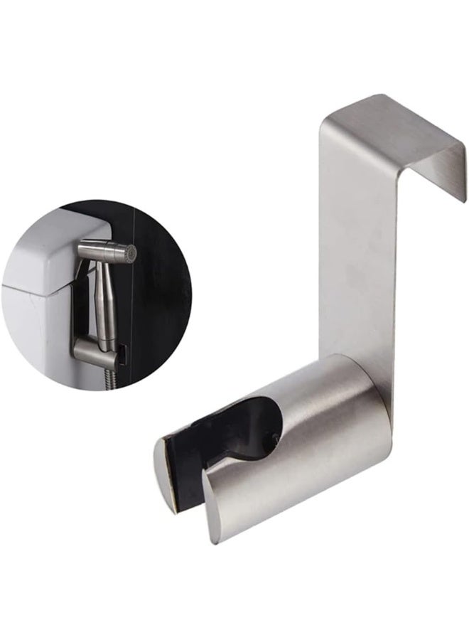 Rubik Bidet Sprayer Head Holder With Toilet Tank Hand Shattaf Shower Hanger Hook And Wall Mounted Screws (Brushed Nickle) - Image 5
