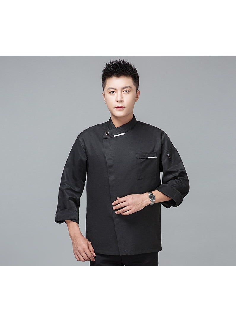 NIBEMINENT Hotel and Kitchen Restaurant Breathable Chef Uniform for Men in Solid Color for Restaurant  - Image 1