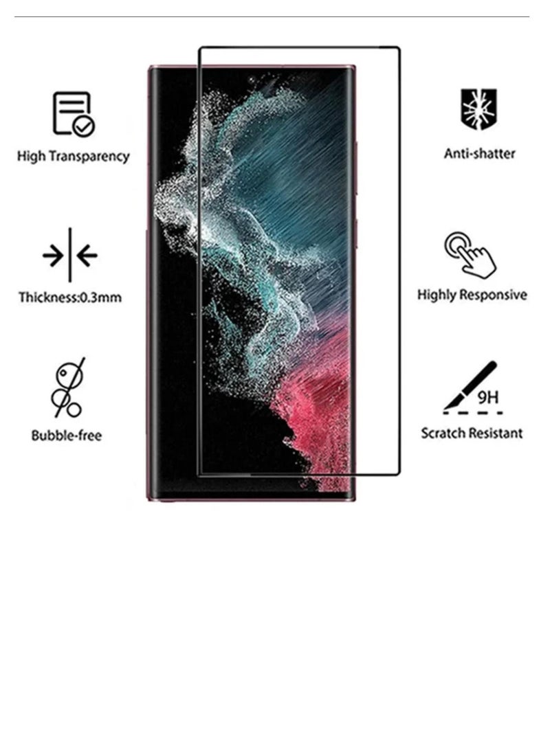 2 pieces clear 5D glass screen protector protect the phone from drops and scratches for GALAXY S23 ULTRA