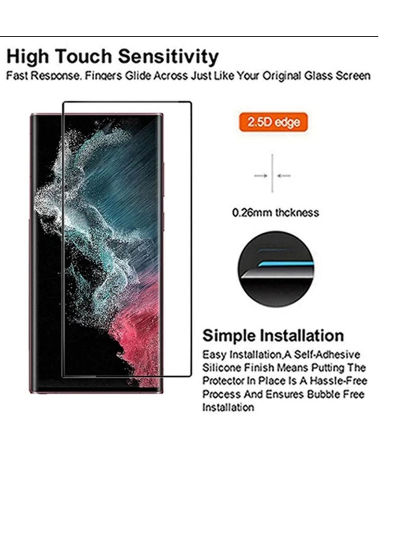 2 pieces clear 5D glass screen protector protect the phone from drops and scratches for GALAXY S23 ULTRA