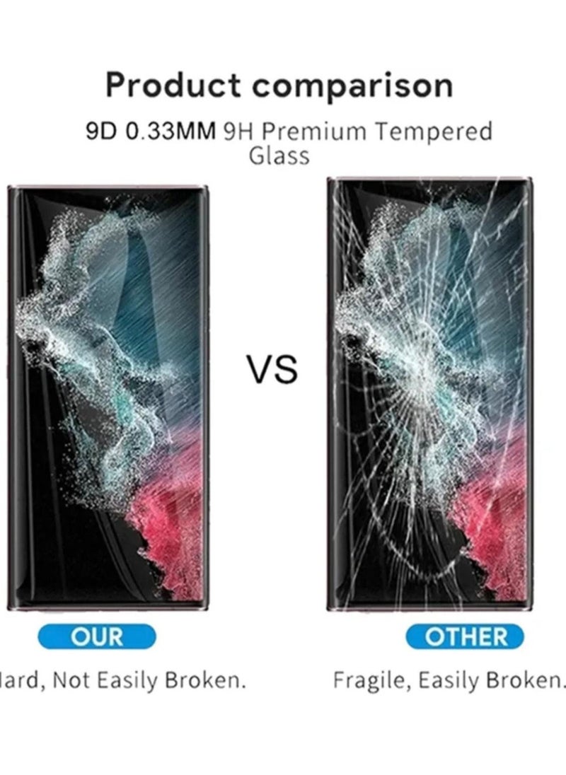 2 pieces clear 5D glass screen protector protect the phone from drops and scratches for GALAXY S23 ULTRA