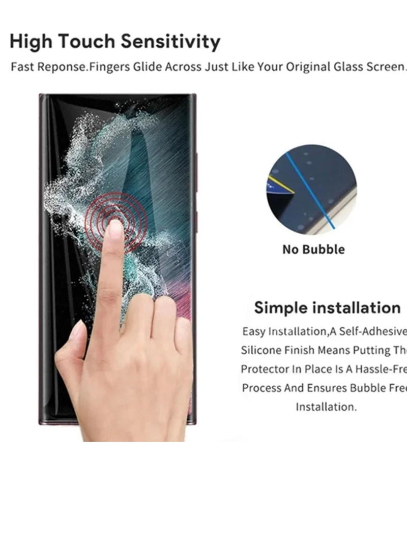2 pieces clear 5D glass screen protector protect the phone from drops and scratches for GALAXY S23 ULTRA