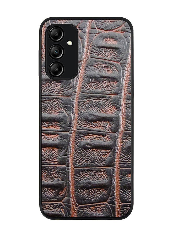 Stylizedd Rugged Black edge case for Samsung Galaxy M14 5G Slim fit Soft Case Flexible Rubber Edges Anti Drop TPU Gel Thin Cover -  Viper Skin Print Leather - Image 1