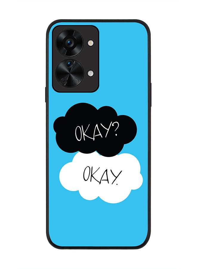 Stylizedd Rugged Black edge case for OnePlus Nord 2T Slim fit Soft Case Flexible Rubber Edges Anti Drop TPU Gel Thin Cover - Okay Okay - Image 1