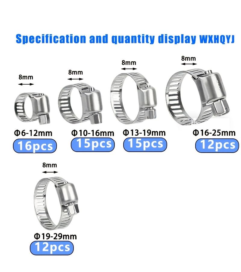 70pcs Hose Clamp Box Set Fixed Retaining Ring Hand Tool Kit For Pipe Maintenance - Image 4
