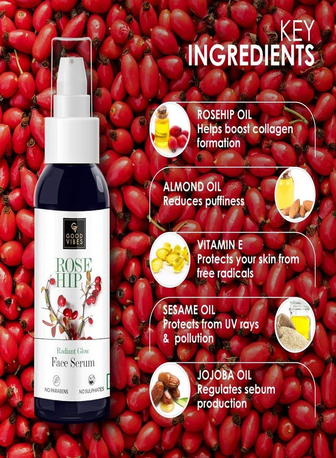 Good Vibes Rosehip Face Serum | Hydrating & Nourishing Formula for Smooth, Even Skin | Rich in Antioxidants & Natural Oils | Lightweight, Non-Greasy | No Parabens or Sulphates | 1.01 Fl Oz (30ml) - Image 5