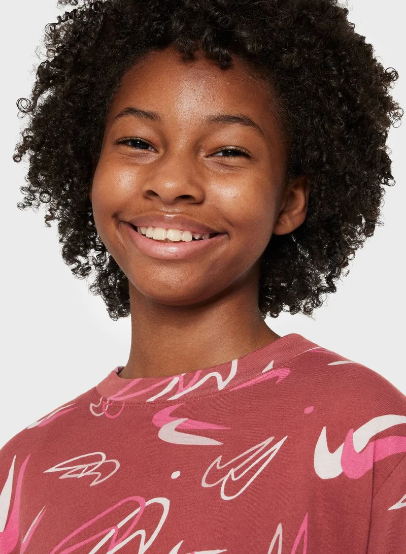Nike Youth Nsw Boxy Swooshfetti T-Shirt