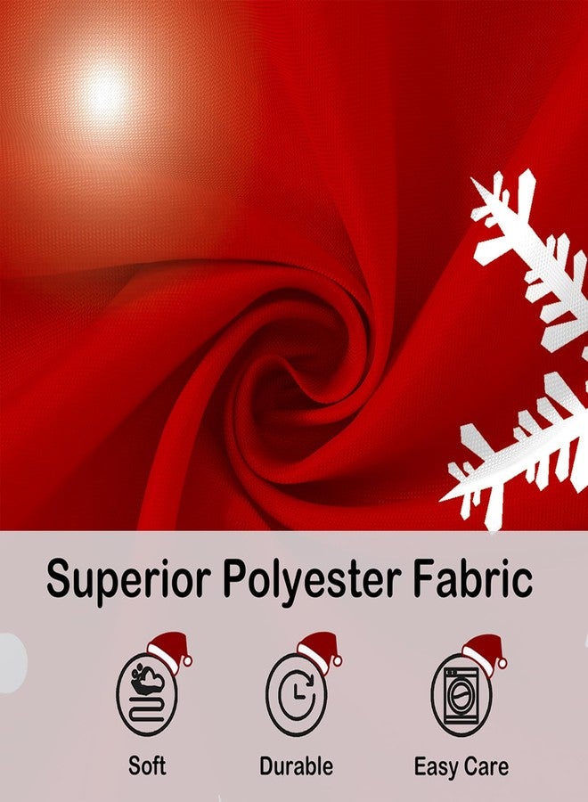 YOSTEV Christmas Shower Curtain, Red Christmas Snowflakes Shower Curtains for Bathroom Decor, Red Winter Holiday Shower Curtain, Xmas Funny Glitter Sparkle Fabric Cloth Bath Curtain, 72x72 Inch - Image 4