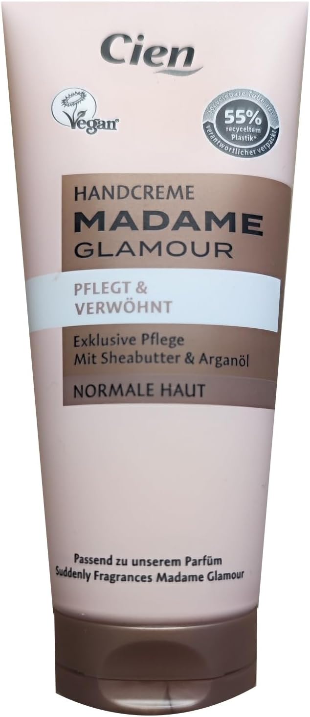 CIEN Madame Glamour Hand Cream Nourishes and Pampers Exclusive Care with Shea Butter and Argan Oil for Normal Skin 1 x 100 ml