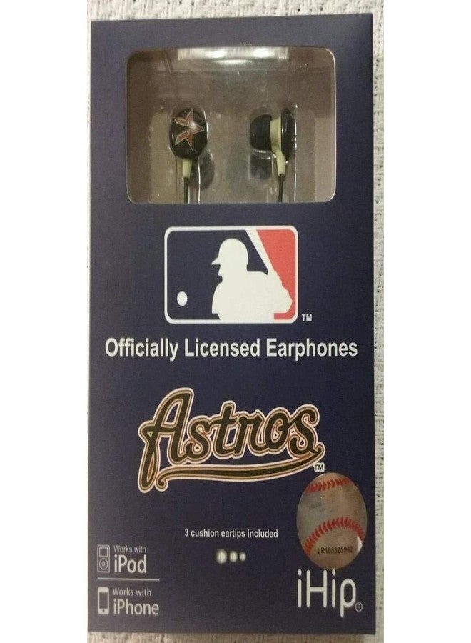 iHip MLF10169HOU MLB Houston Astros Printed Ear Buds, Red/Gold - Image 1