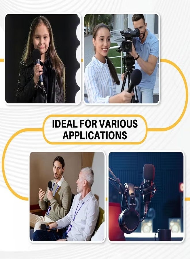 Microphone Cover, 6 Pcs High Density Thickened Microphone Windscreens, Foam Mic covers for Most Standard Handheld Microphone (Black) - Image 3