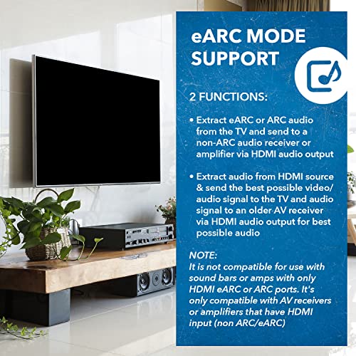OREI eARC 4K 60Hz Audio Extractor Converter 18G HDMI 2.0 ARC Support - HDCP 2.2 - Dolby Digital/DTS Passthrough CEC, HDR, Dolby Vision Supported (HDA-927 Upgraded) - Image 4