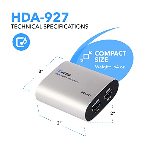 OREI eARC 4K 60Hz Audio Extractor Converter 18G HDMI 2.0 ARC Support - HDCP 2.2 - Dolby Digital/DTS Passthrough CEC, HDR, Dolby Vision Supported (HDA-927 Upgraded) - Image 5