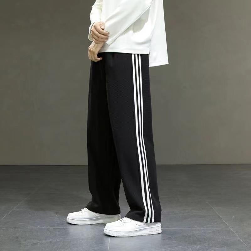 Three-Bar Casual Pants Men'S Sports All-Match Cropped Pants Trendy Brand Boys Summer Straight Long Pants - Image 1