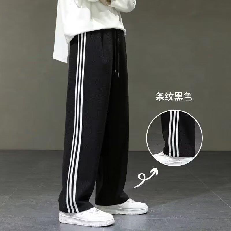 Three-Bar Casual Pants Men'S Sports All-Match Cropped Pants Trendy Brand Boys Summer Straight Long Pants - Image 4