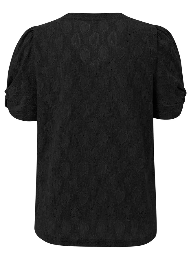 Take Two Take Two Texture Twisted Knot Short Sleeve Top