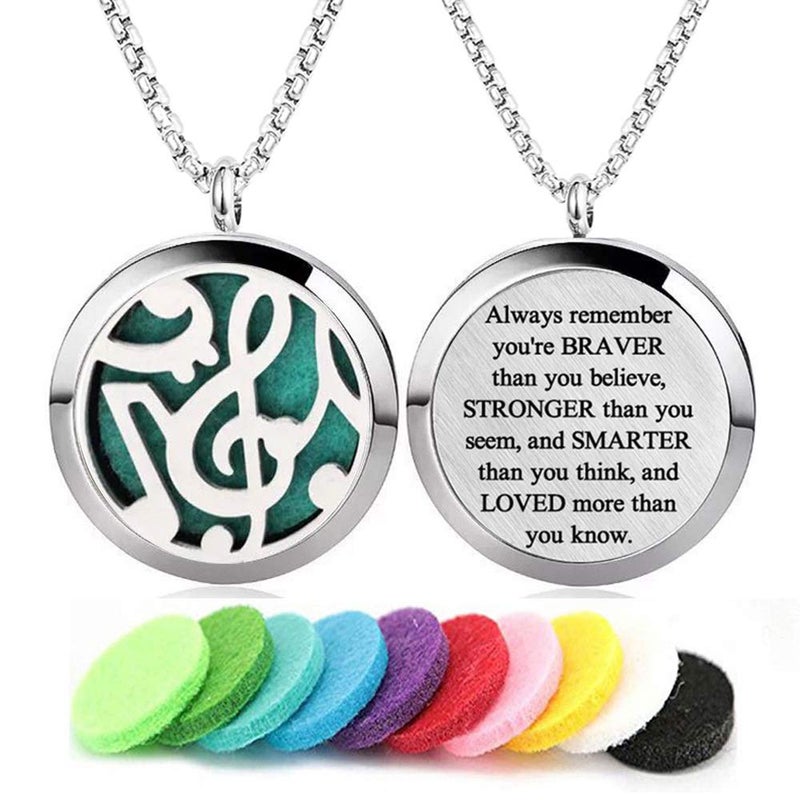 Aromatherapy Essential Oil Diffuser Necklace Stainless Steel lnspirational Locket PendantNote