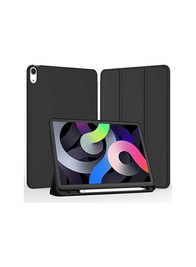 DUSALA iPad Air 11 Inch Case M3(2025) / M2 (2024), iPad Air 5th/4th Generation Case 2022/2020 10.9 Inch with Pencil Holder,Trifold Stand Smart Case with Soft TPU Back(Black) - Image 2