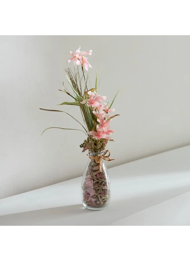 Home Box Caven Butterfly Flower in Glass Vase with Potpourri 11 x 10 x 35 cm