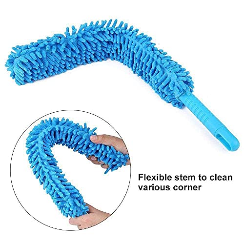 HUBTURE Flexible Bending Head Microfiber Fan Cleaning Duster Fan Mop Cleaning Brush with Long Expandable Washable Rod for Ceiling Fans, Kitchen, Window Blinds, Spider Webs, Car (Multicolor) - Image 4