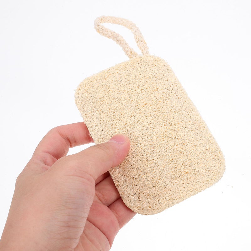 Natural Loofah Dish Scrubber Brush 2Pcs Double Layer Oval Rectangular Kitchen Cleaning - Image 5